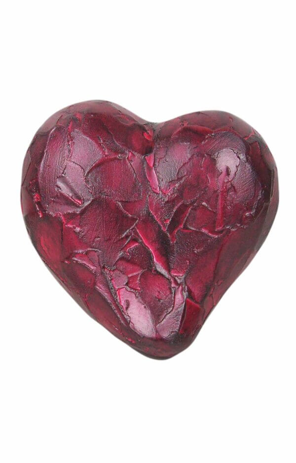 Ceramic Pet Urn Heart Shape In Red