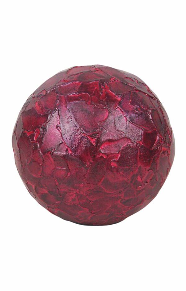 Ceramic Pet Urn Round Shaped In Red