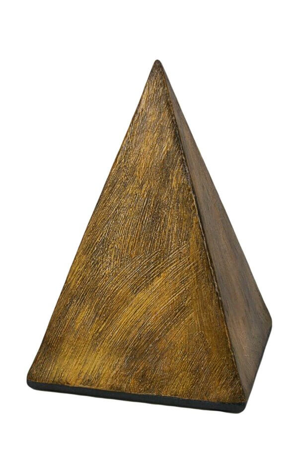 Ceramic Pet Urn Pyramid Shaped In Gold