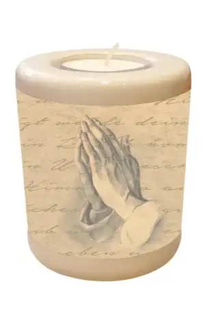 Memorial light with praying hands