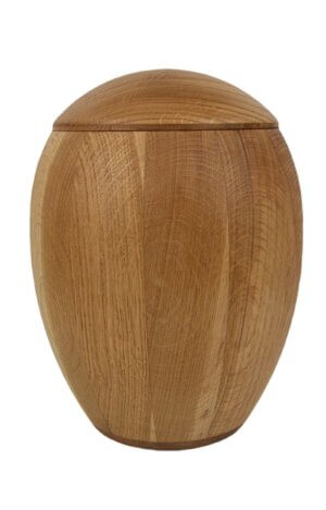 oak urn modern shape natural oil finish