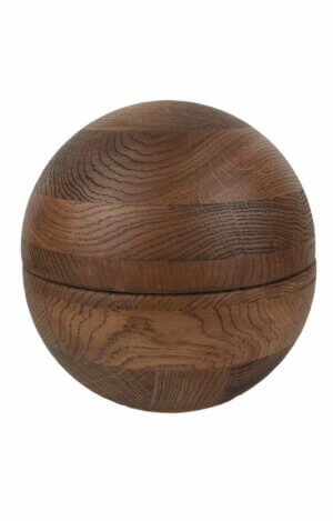 oak urn round shape dark brown