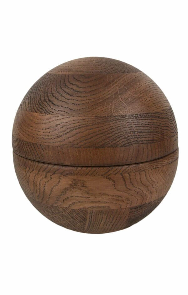 Oak Urn Round Shape Dark Brown