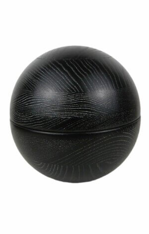 oak urn black round shape
