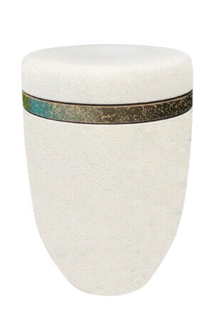 Sea urn white with golden stripe