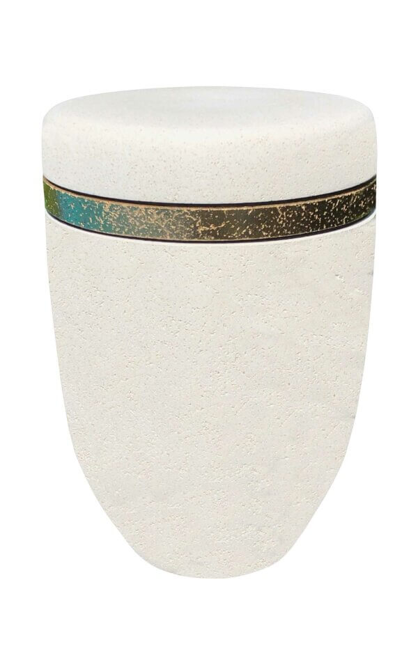 Sea Urn White With Golden Stripe