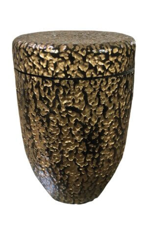 Sea Urn gold black patternd out of shell limestone