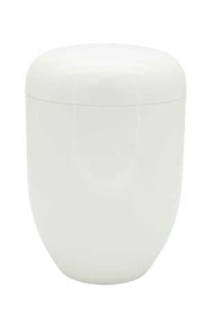 Biodegradable urn white matt