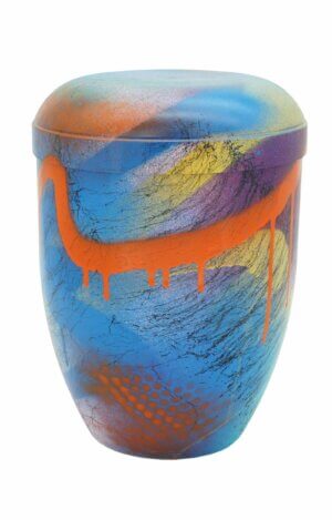 Graffiti Urn colourful biodegradable