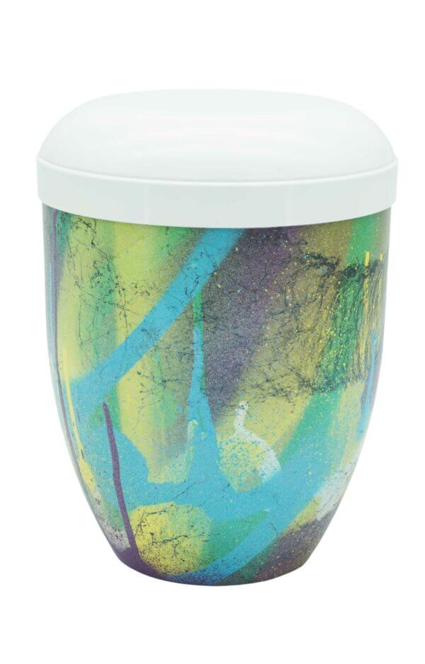 Graffiti Urn Colourful Biodegradable